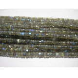 5 mm Labradorite Plain Tyre Beads, Blue Fire Gem Stone, 13 Inch Strand Flashy