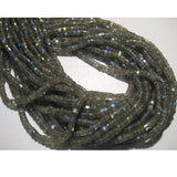 5 mm Labradorite Plain Tyre Beads, Blue Fire Gem Stone, 13 Inch Strand Flashy