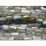 4-6 mm Labradorite Smooth Long Box Beads Flashy Blue Gem Stones, 13 In