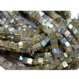 5 mm Labradorite Plain Box Beads, Natural Labradorite Cube Beads, Labradorite