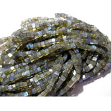 5 mm Labradorite Plain Box Beads, Natural Labradorite Cube Beads, Labradorite