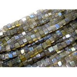 5 mm Labradorite Plain Box Beads, Natural Labradorite Cube Beads, Labradorite