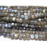 5-6 mm Labradorite Faceted Box Bead, Labradorite Faceted Cubes, Labradorite Cube