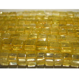 5mm Citrine Plain Box Beads, Yellow Citrine Plain Cubes, Box Beads Light Citrine