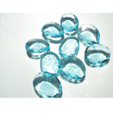 11-20mm Aquamarine Colored Hydro Quartz Rose Cut Cabochons, Aqua Color, 5 Pcs