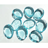 11-20mm Aquamarine Colored Hydro Quartz Rose Cut Cabochons, Aqua Color, 5 Pcs