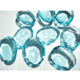 11-20mm Aquamarine Colored Hydro Quartz Rose Cut Cabochons, Aqua Color, 5 Pcs