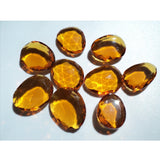 16-19mm Citrine Hydro Quartz Rose Cut Cabochon Citrine Colored Faceted Flat Back