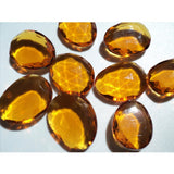 16-19mm Citrine Hydro Quartz Rose Cut Cabochon Citrine Colored Faceted Flat Back