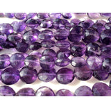 8mm Amethyst Faceted Coin Beads, Natural Amethyst Faceted Coin Beads, 18 Pieces