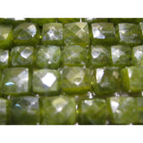 8 mm Vessonite Micro Faceted Box Bead, Vesuvianite Faceted Cube Bead, Vessonite