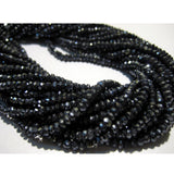 3mm Black Spinel Gem Stone Bead, Black Spinel Micro Faceted Coated Rondelle Bead