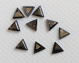 3mm Black Diamond, 2 Pcs Triangle Shape Fancy Faceted Diamond for Jewelry