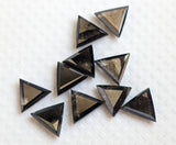 3mm Black Diamond, 2 Pcs Triangle Shape Fancy Faceted Diamond for Jewelry