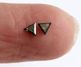 3mm Black Diamond, 2 Pcs Triangle Shape Fancy Faceted Diamond for Jewelry