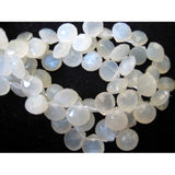 8 mm White Moonstone Faceted Heart Beads, White Moonstone Gemstone, White