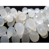 6x8 mm-7x10 mm White Moonstone Faceted Tear Drop Beads, White Moonstone Faceted