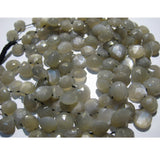 7-8 mm Gray Moonstone Faceted Heart Briolette, Gray Moonstone Faceted Gemstones