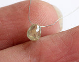 4.7x4mm Clear White Diamond Bead with Tinge Of Yellow, Diamond Tear  Drops