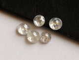 Clear White Rose Cut Diamond Cabochons, 2-2.3mm Round Flat Back Diamond for Jewelry (5Pcs) - PDD314