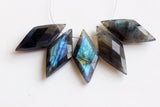 22mm Natural Labradorite Shield Both Side Faceted Fancy For Jewelry (5PC To10PC)