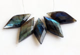 22mm Natural Labradorite Shield Both Side Faceted Fancy For Jewelry (5PC To10PC)