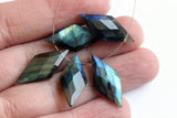 22mm Natural Labradorite Shield Both Side Faceted Fancy For Jewelry (5PC To10PC)