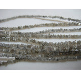 2mm Grey Rough Diamonds Uncut  Beads For Jewelry (4IN To 16IN Options)