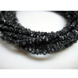 1-2mm Black Rough Diamonds Uncut  For Jewelry (4IN To 16IN Options)