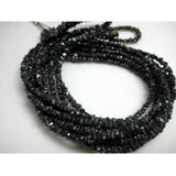3-4mm Black Rough Diamond Uncut Beads For Jewelry (4IN To 16IN Options)