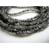 2-3mm Gray Rough Diamonds, Sparkling Gray Rough Diamond Beads, Raw Uncut