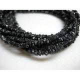 2-3mm Black Rough Diamonds Uncut  For Jewelry (4IN To 16IN Options)