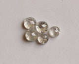 Clear White Rose Cut Diamond Cabochons, 2-2.3mm Round Flat Back Diamond for Jewelry (5Pcs) - PDD314