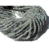 3-3.5mm Labradorite Faceted Rondelle Beads, 13 Inch Natural Labradorite Faceted