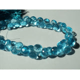 8 mm Blue Topaz Coated Crystal Faceted Onion, Blue Crystal Faceted Onion Beads