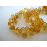 5x8 mm Citrine Faceted Tear Drop Beads, Citrine Drop Briolettes, Citrine Drop