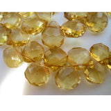 6 mm-9 mm Citrine Faceted Heart Briolettes, Citrine Heart Bead, Natural Citrine