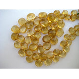 6 mm-9 mm Citrine Faceted Heart Briolettes, Citrine Heart Bead, Natural Citrine