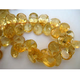 9x12 mm Citrine Faceted Pear Beads, Citrine Faceted Pear Briolettes, Natural