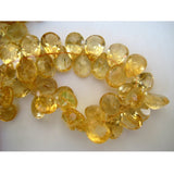 7x10 mm Citrine Faceted Pear Beads, Natural Citrine Pear Briolettes For Jewelry