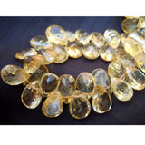 7x10 mm Citrine Faceted Pear Beads, Natural Citrine Pear Briolettes For Jewelry