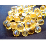 6x9 mm Citrine Faceted Tear Drop Beads, Citrine Drop Briolettes, Citrine Drop