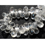 11x7 mm Crystal Quartz Faceted Tear Drops, Natural Crystal Quartz Faceted Drops