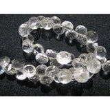 8x8 mm Crystal Quartz Faceted Onion Gemstones, Crystal Faceted Briolettes