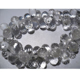 11x7 mm Crystal Quartz Faceted Tear Drops, Natural Crystal Quartz Faceted Drops