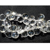 10x10 mm Crystal Quartz Faceted Heart Gemstones, Crystal Faceted Briolettes