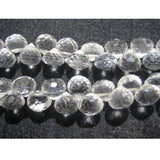 8x8 mm Crystal Quartz Faceted Onion Gemstones, Crystal Faceted Briolettes