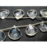 12-25 mm Crystal Quartz Faceted Heart Gemstones, Crystal Faceted Briolettes