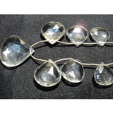 12-25 mm Crystal Quartz Faceted Heart Gemstones, Crystal Faceted Briolettes