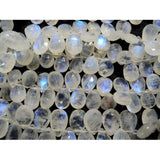 7x9 mm-8x11 mmRainbow Moonstone Faceted Pear Beads, 17 Pieces Rainbow Moonstone